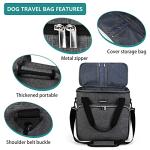 BAGLHER Dog Travel Bag, Pet Travel Bag (ALL Pet Travel Supplies), With 2 Pet Food Containers and 2 Collapsible Silicone Bowls; Essential Kits for Pet Travel Grey