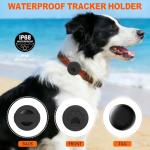Dog Trackers Smart Pet Tracker for Collar Dog Trackers Pet Location Tracker with Holder No Monthly Fee Compatible with Apple Find My (iOS Only Not for Android) Anti-Lost Device for Pets Bag Straps