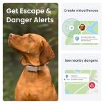 Tractive GPS Dog Tracker (2025 Release) Real-time Pet Location Tracker | Health & Wellness Alerts | Virtual Fence for Dogs | Bark Monitoring (Brown w/Olive Cover)