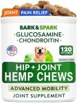Hemp Hip & Joint Supplement for Dogs - Glucosamine for Dogs - Dog Joint Pain Relief Treats - Chondroitin, MSM - Mobility & Flexibility Support - Advanced Joint Care & Health - Made in USA (120Ct)