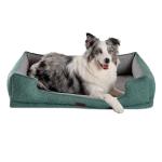 Hollypet Orthopedic Rectangle Dog Bed for Large Dogs, Supportive Egg-Crate Foam Pet Beds with Removable Washable Waterproof Cover and Non-Slip Bottom, Green, 38" L x 29" W x 8.5" Th
