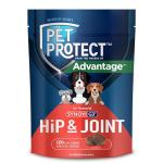 Pet Protect Dog Hip & Joint Supplement for Occasional Joint Stiffness, Vet-Formulated Synovi G3, Dog Glucosamine, Chicken-Flavored Soft Chews (120 Count)