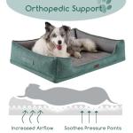 Hollypet Orthopedic Rectangle Dog Bed for Large Dogs, Supportive Egg-Crate Foam Pet Beds with Removable Washable Waterproof Cover and Non-Slip Bottom, Green, 38" L x 29" W x 8.5" Th