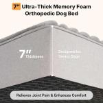 Veehoo Orthopedic Memory Foam Dog Bed, 7 Inch Thick Extra Large Dog Bed XL for Senior Dogs with Ultra-Soft Fluffy Surface, Waterproof Liner, Removable Washable Cover and Non-Slip Bottom, 48"x30"x7"