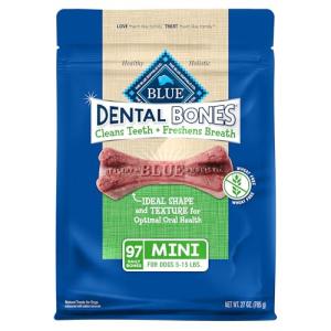 Blue Buffalo Dental Bones Mini Natural Dental Chew Dog Treats Bag Value Pack