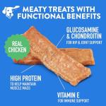 Dogswell Jerky Hip and Joint Dog Treats Grain Free Made in USA Only, Glucosamine and Chondroitin, 12 oz Chicken