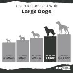 Barkbox Hambone Super Chewer Tough Dog Chew Toy for Aggressive Chewers, Plush Cover with Rubber Core - 2 Toys in 1 – Two Layer Treat Dispensing Dog Toy for Large Dogs