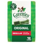 Greenies Veterinarian-Recommended Adult Natural Dental Dog Treats Regular Size, Dog Dental Chews, Original Flavor, 12 oz. Pack, 12 Count