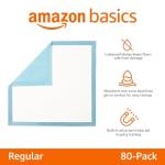 Amazon Basics Heavy Duty Dog and Puppy Pee Pads, Leak-Proof 5-Layer Super Absorbent, Quick-Dry Surface for Potty Training, Regular Size, 24x23", Blue & White, 50 Count