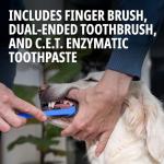 Virbac C.E.T.® Oral Hygiene Kit for Dogs | Poultry-flavor Toothpaste | Fingerbrush and Pet Toothbrush