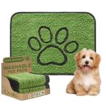 Qeils Reusable Dog Pee Pads, 2 Pack Super Absorbent & Leakproof Washable Puppy Pads with Soft Green Top Layer, for Potty Training, Crates, Couch, Car Seats & Pet Beds, 18"x24"