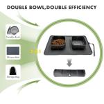 PICCYIN Silicone Collapsible Dog Bowl,2-in-1 Travel Dog Bowls Portable Pet Food & Water Bowls for Walking Camping Hiking Traveling with Storage Bag (Grey)