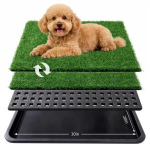ondware Dog Grass Pad with Tray,30x20 in Dogs Potty Tray with 2-Pack Upgraded Replacement Artificial Grass,Dog Litter Box for Pet Training,Indoor Portable Pottys Pet Toilet