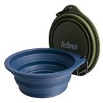 PetBonus 2-Pack Silicone Collapsible Dog Bowls, BPA Free Dishwasher Safe, Portable Foldable Expandable Travel Bowl, Food Water Feeding Cup Dish for Dogs Cats with 2 Carabiners (Army Green, Navy Blue)