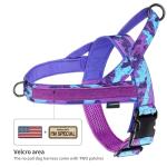 Annchwool No Pull Dog Harness with Padded Handle+5 Ft Leash,Escape Proof and Quick Fit to Adjust Dog Harness,Easy for Training Walking for Small & Medium and Large Dogs(Camo Purple Set,L)