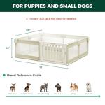 Dog Playpen with Door, Whelping Box/Potty Training for Dogs, 71x59x24 Inch Spacious Safe Play Area, Non-Slip Design Dog Pen Indoor, Beige