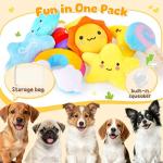KIPRITII Whimsical Squeaky Dog Toys for Small Dogs & Puppies – Plush Toys Pack with Storage Bag, 9 Pcs Stuffed Puppy Chew Toys with Squeakers to Relieve Boredom