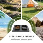 PICCYIN Silicone Collapsible Dog Bowl,2-in-1 Travel Dog Bowls Portable Pet Food & Water Bowls for Walking Camping Hiking Traveling with Storage Bag (Grey)