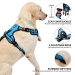 NESTROAD No Pull Dog Vest Harness with Leash, Adjustable Reflective Oxford Pet Harness with Easy Control Handle for Small Dogs, Blue