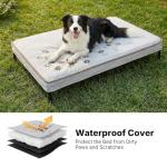 Veehoo Elevated Dog Bed with Waterproof Cushion Mat, Cooling Raised Dog Beds with Padded Top, Washable Outdoor Dog Bed, Orthopedic Pet Cot for Indoor & Outdoor, Large Dog Bed 42" x 30", Dark Grey