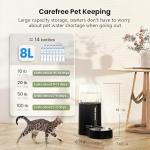 CZPET Dog Water Bowl Dispenser, 8L Automatic Dog and Cat Water Dispenser with Stainless Steel Bowl, Gravity Waterer, Large Capacity, and Quiet Drinking Area for Pets (8L,Black)