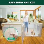 Dog Playpen with Door, Whelping Box/Potty Training for Dogs, 71x59x24 Inch Spacious Safe Play Area, Non-Slip Design Dog Pen Indoor, Beige