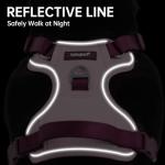 No Pull Dog Harness Leash and Collar Set, Soft Adjustable Dogs Vest Reflective and Comfortable Handle Pink Medium