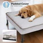 Veehoo Elevated Dog Bed with Waterproof Cushion Mat, Cooling Raised Dog Beds with Padded Top, Washable Outdoor Dog Bed, Orthopedic Pet Cot for Indoor & Outdoor, Large Dog Bed 42" x 30", Dark Grey