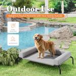 Simple Trending Elevated Dog Bed for Large Dogs, Cooling Raised Dog Cot with Bolsters, Breathable Pet Bed for Outdoor, 47.75" x 31", Grey