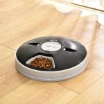 Amazon Basics Automatic Pet Feeder, Electronic Timed Dog and Cat Food Dispenser, 6 Portions, Plastic, Black, 12" X 12" X 2.3"