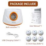 YXX-TECH Automatic Ball Launcher for Dogs with 6pcs 2.3 Inch Etpu Tennis Balls,Thrower Distance 20-45ft,interacive Dog Toys for Indoor/Outdoor for Small Or Medium Dogs (Orange)