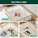 Dog Playpen with Door, Whelping Box/Potty Training for Dogs, 71x59x24 Inch Spacious Safe Play Area, Non-Slip Design Dog Pen Indoor, Beige