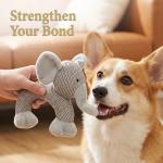 Tough Elephant Dog Toy with Squeaker for Chewers
