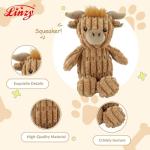 Linzy Plush Highland Cow Squeaky Dog Toy