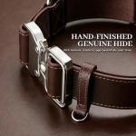 Brown Leather Dog Collar with Quick-Release Buckle