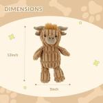 Linzy Plush Highland Cow Squeaky Dog Toy