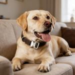 Brown Leather Dog Collar with Quick-Release Buckle