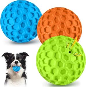 Indestructible Squeaky Dog Balls for Aggressive Chewers