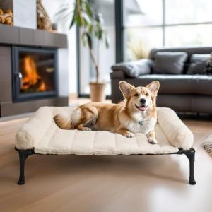 Veehoo Orthopedic Elevated Dog Bed with Bolster