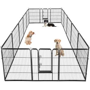 BestPet | Dog Playpen | 40 Inch, 16 Panels | Heavy Duty Metal Pet Exercise Pen | Indoor Outdoor Fence Panels | Rust-Resistant, Removable, Tool-Free Setup | Anti-Skid, Expandable Design