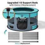 Playpen for Dogs, 44"*44"*24" Large Foldable Pet Play Pens Indoor Outdoor Exercise Pen with Carrying Case Food Bowl for Cat Puppy Rabbit Grey