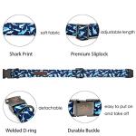 Elegant little tail Dog Collar, Blue Shark Pattern Pet Collar Durable Cute Dog Collars Male or Female Pet Gift Adjustable Dog Collar for Small Dogs