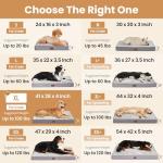 OhGeni Orthopedic Waterproof Dog Bed for Large Dogs, Machine-Washable Removable Cover in Easy-Clean Fabric, High Density Foam & Easy-Carry Handle, Suitable for Crate, 41 inch (Gray)