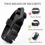 Tactical Dog Collar, Adjustable Military Training Nylon Dog Collar with Control Handle and Heavy Quick-Release Metal Buckle for Small Medium Large Dogs, Black M