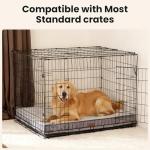 OhGeni Orthopedic Waterproof Dog Bed for Large Dogs, Machine-Washable Removable Cover in Easy-Clean Fabric, High Density Foam & Easy-Carry Handle, Suitable for Crate, 41 inch (Gray)