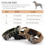 Tactical Dog Collar, Adjustable Military Training Nylon Dog Collar with Control Handle and Heavy Quick-Release Metal Buckle for Small Medium Large Dogs, Black M