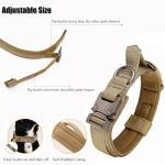 Tactical Dog Collar, Adjustable Military Training Nylon Dog Collar with Control Handle and Heavy Quick-Release Metal Buckle for Small Medium Large Dogs, Black M