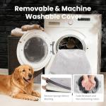 OhGeni Orthopedic Waterproof Dog Bed for Large Dogs, Machine-Washable Removable Cover in Easy-Clean Fabric, High Density Foam & Easy-Carry Handle, Suitable for Crate, 41 inch (Gray)