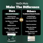 Dog Teeth Cleaning Powder, Dog Dental Powder and Cats Breath Freshener, Plaque Off Pet Tooth Cleaning lab co, Bad Breath & Tartar Remover for Dogs, Dog Teeth Cleaning with Enzymes 120 Day Supply, 120g