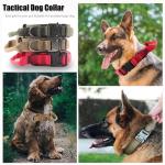 Tactical Dog Collar, Adjustable Military Training Nylon Dog Collar with Control Handle and Heavy Quick-Release Metal Buckle for Small Medium Large Dogs, Black M